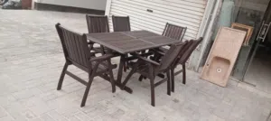 طاولةخارجيةحق6كراسي حق حديقةخشب نظيف كوالتي