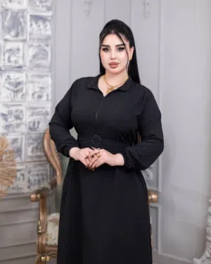 فستان نسائي   خامة كريشة  سواد فاحم   فري سايز لحد 110 كيلو