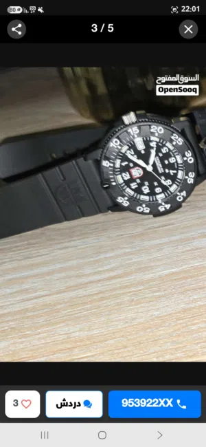 LUMINOX Watch Navy SEAL Dive Watch Black 3001 Mens Parallel نظيفة مع علبتها ، سبب البيع ( عدم الاست