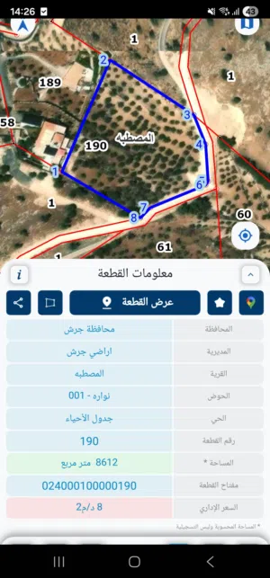 Mixed Use Land for Sale in Jerash Al-Mastaba