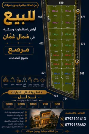Residential Land for Sale in Jerash Marsa'