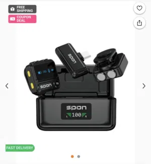 Spon Small wireless microphone for video recording and noise cancellation