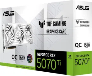 ASUS TUF Gaming GeForce RTX 5070 Ti 16GB GDDR7 White OC Edition جديد