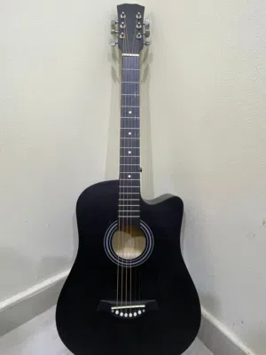 black acoustic guitar-beginner friendly
