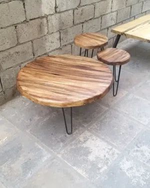 طاولات وسط وطاولات سفرة وطاولات تلفزيون خشب طبيعي بالكامل