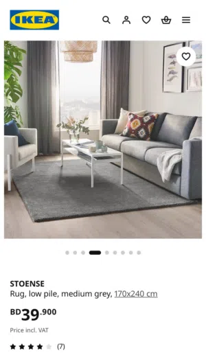 IKEA rug 240x170 - Grey (Half Price)