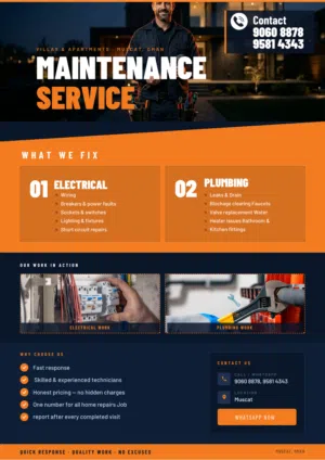 Electrical and Plumbing Maintenance Work
