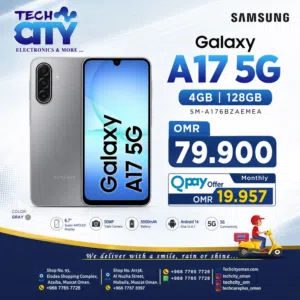 Samsung Galaxy A17 5G with 4GB RAM and 128GB storage in elegant Gray color is ON Q PAY INSTALLMENTS