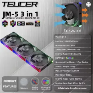 Wireless RGB PC Fans (6 Pieces) **NEW**