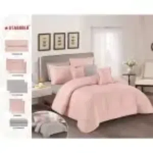STARGOLD 8 Pieces King Size Comforter Set with Bed Skirt, Quilt Cover, Fitted Sheet Pillow Cover