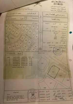 أرض سكني / حي الباطن / شارع الحوقين