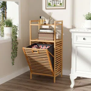 سلة الغسيل الملكية من خشب البامبو الطبيعي الحجم الكبير والفخم الأول من نوعه في الأسواق الفلسطينية!