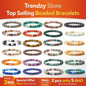 Trendzy Store  Top Selling Natural Stone Bracelets 39 Beautiful Styles Available  8mm Natural