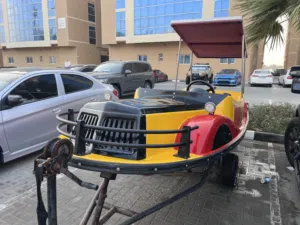 قارب كهربائي فايبر طول 11 قدم سعة 4 ركاب يعمل على الطاقة الشمسيه Solar boat fiber 11F capacity 4per