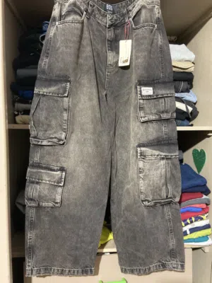 BDG Black Cargo Unisex Baggy Jeans