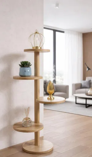 ستانذ رفوف خشبي 5 ارفف ارتفاع متر