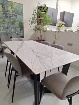 Marble dining table set