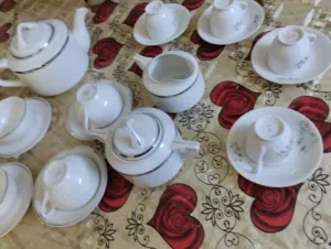 طقم صيني مصرى اصلى استعمال مره
