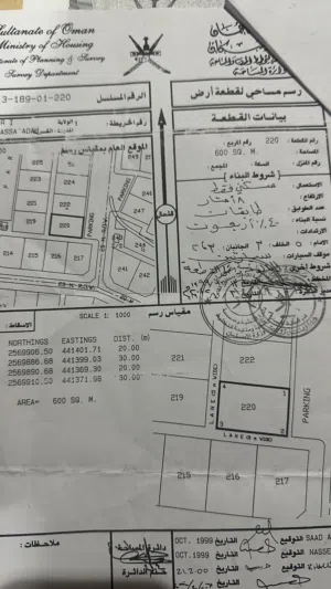 ابحث عن  ارض في الباطنة قريب من الخدمات تصلح سكنيه زراعية