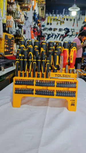 عدة سكاريب تول سكروب مفكات زايد ناقص مفك تماتيك تولسن tolsen اصلي جودة ممتازة 100 قطعة pcs مسامير