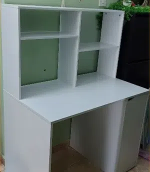 White Study Desk with Shelves for Sale