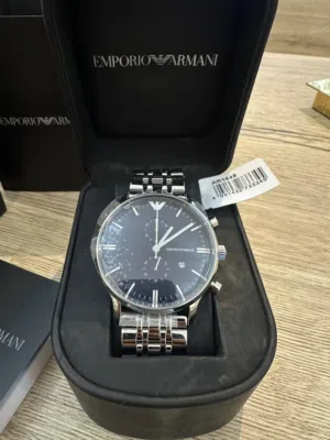 ساعة Emporio Armani أصلية جديدة ستانلس ستيل مع العلبة