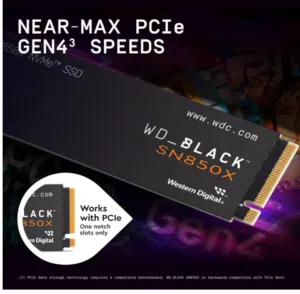 WD_BLACK 2TB SN850X NVMe Internal Gaming SSD Solid State Drive - Gen4 PCIe, M.2 2280, Up to 7,300 MB