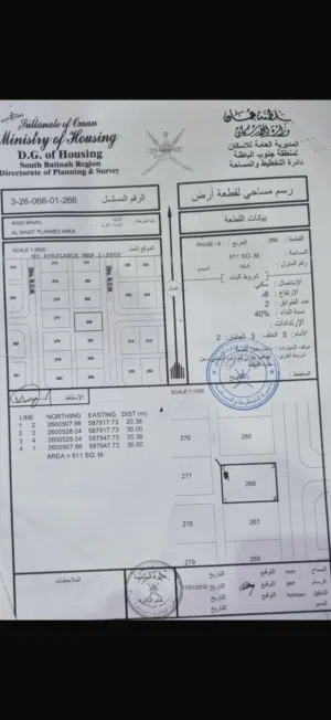 Residential Land for Sale in Al Batinah Wadi Al Ma'awal