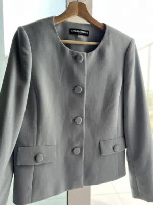 Karl Lagerfeld womens grey tailored blazer,