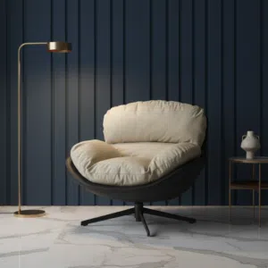 كرسي استرخاء دوار عصري بلون بيج مريح - 9024#