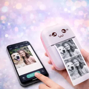 اطبع ذكرياتك بلحظتها بلمسة ذكاء! طابعة Mini Printer المحمولة، تطبع صورك وملاحظاتك من موبايلك فور