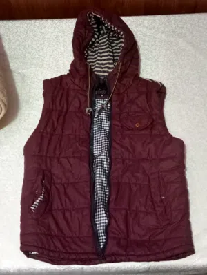 Brown Leather Puffer Jacket
