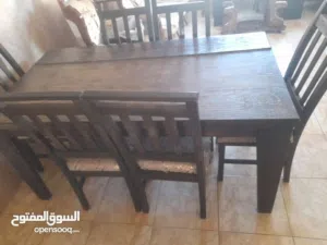 طاولة سفرة 6 كراسي خشب سويد