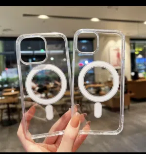Transparent Magnetic Phone Case For iPhone 15 Pro Max