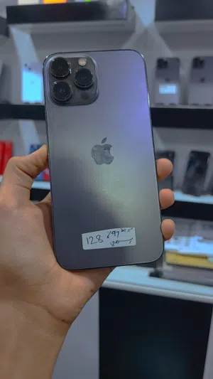 آيفون 13 برو ماكس ذاكره 128GB بطاريه 97% ولا مغير قطعه ورسمي وجديد كرت والسعر 410$