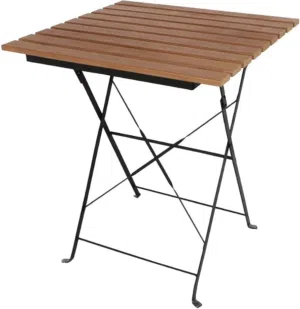 Portable folding wood table