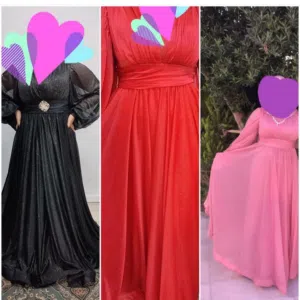 فساتين سهرة لون احمر واسود