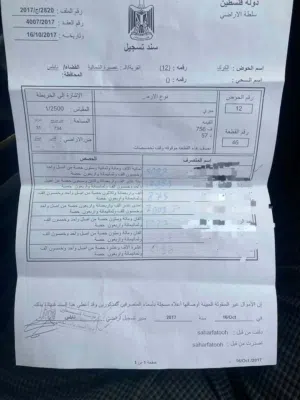 قطعة ارض مربعة الشكل في عصيرة الشمالية