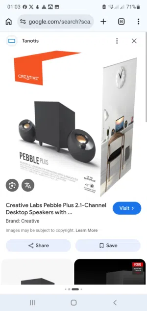 Creative pebble plus 2.1 جودة الصوت الفخمة