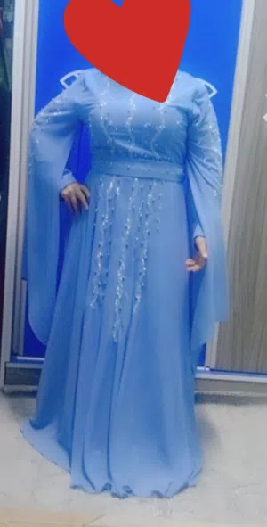 فستان ازرق فاتح نمره 46