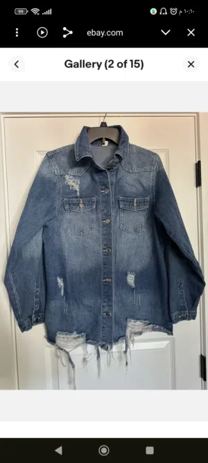 جاكيت جينز رجالي ونسائي قياس 2Xl السعر 15 الف مع التوصيل