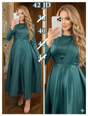 فستان سهرة ساتان تركي