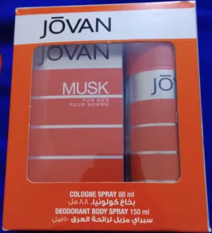 Jovan Musk for Men fragrance 150ml deodorant body spray and an 88ml cologn