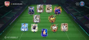 حساب في فيفا موبايل OVR120ب550جنيه