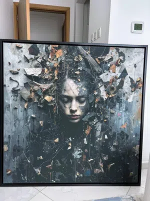 Abstract surrealism and mixed media aesthetic