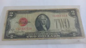 امريكي ورقه 2 دولار و ورقه 1 دولار تاريخ قديم