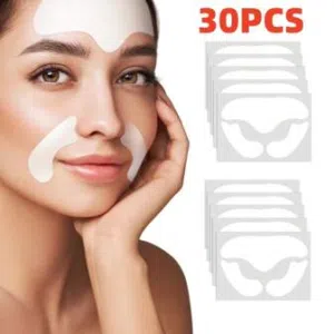 لاصقات  وجه ثلاثيه  لمنع الخطوط و شد البشره وترطيبها و تغذيتها  بشكل اسبوعي 30 قطعه لاصقه تعمل على