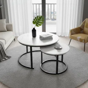 طاولة قهوة   .دايرية طاولة وسط جلوس تقديم استقبال سنتر اثاث Wooden coffee table center table seating