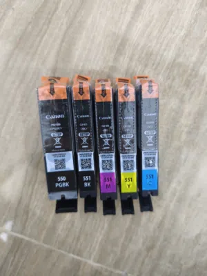 خراطيش حبر Canon أصلية جديدة CLI-551C, CLI-551M, CLI-551Y, CLI-551BK + أسود XL