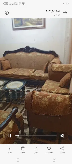طقم كنب 9مقاعد خشب زان بحاله الوكاله